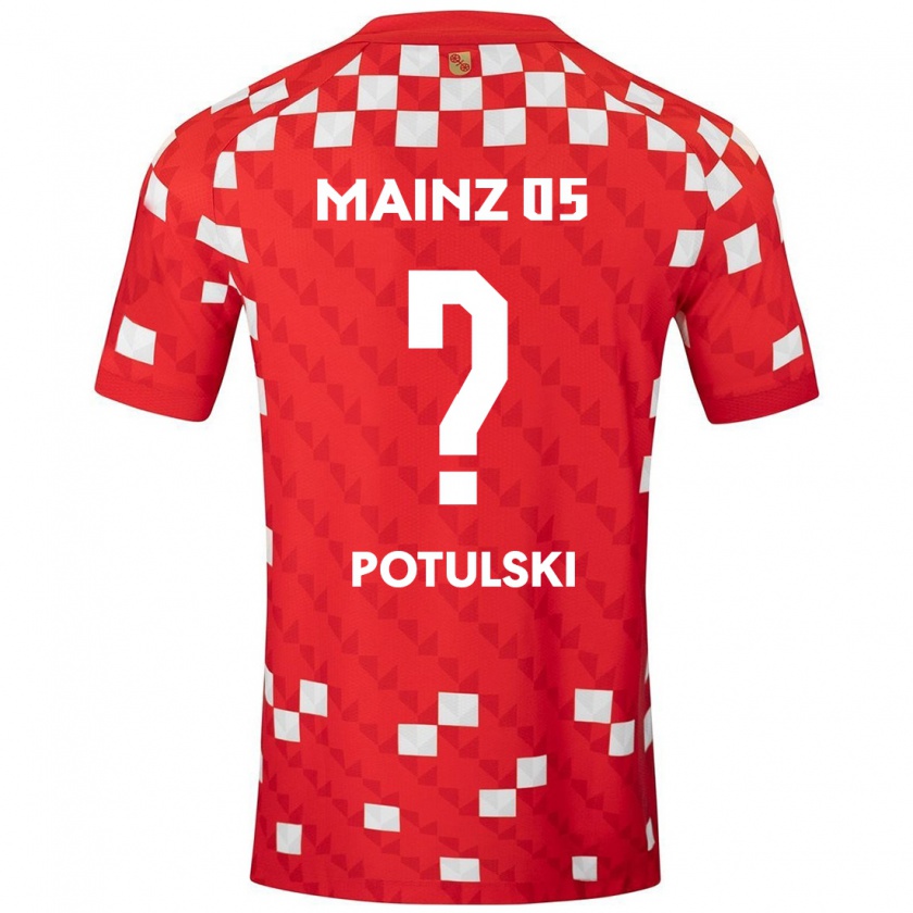 Kandiny Férfi Kacper Potulski #0 Fehér Piros Hazai Jersey 2024/25 Mez Póló Ing