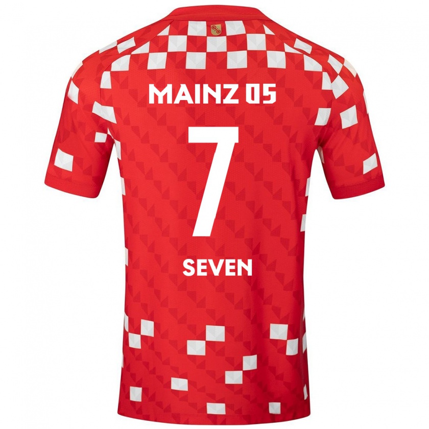 Kandiny Férfi Justin Seven #7 Fehér Piros Hazai Jersey 2024/25 Mez Póló Ing