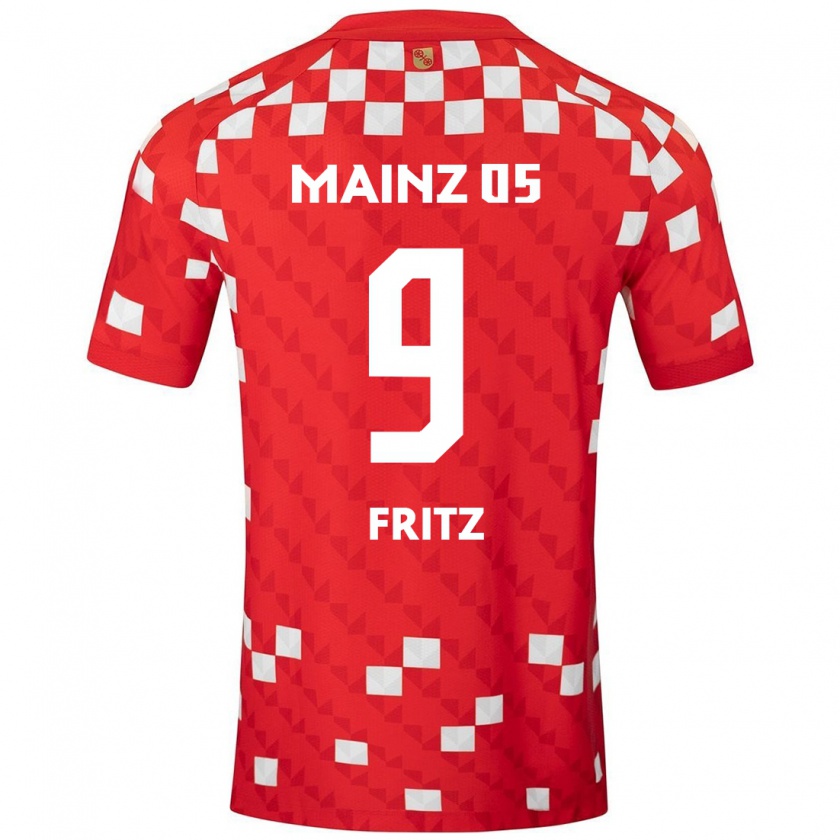 Kandiny Férfi April Fritz #9 Fehér Piros Hazai Jersey 2024/25 Mez Póló Ing