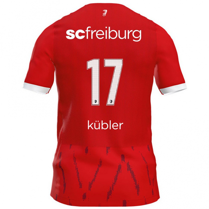 Kandiny Férfi Lukas Kübler #17 Piros Hazai Jersey 2024/25 Mez Póló Ing