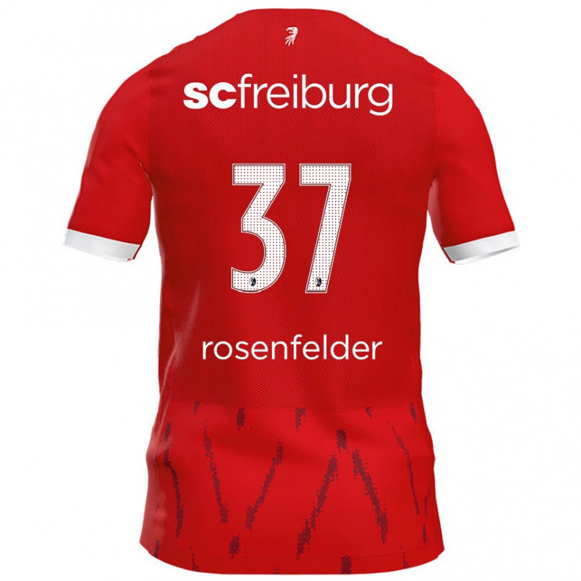 Kandiny Férfi Max Rosenfelder #37 Piros Hazai Jersey 2024/25 Mez Póló Ing