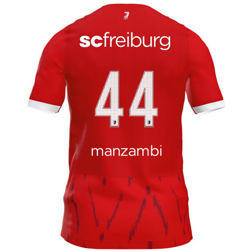 Kandiny Férfi Johan Manzambi #44 Piros Hazai Jersey 2024/25 Mez Póló Ing