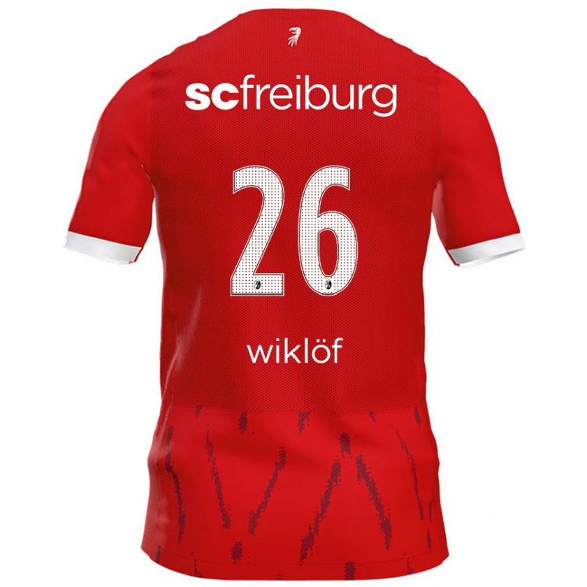 Kandiny Férfi Oscar Wiklöf #26 Piros Hazai Jersey 2024/25 Mez Póló Ing