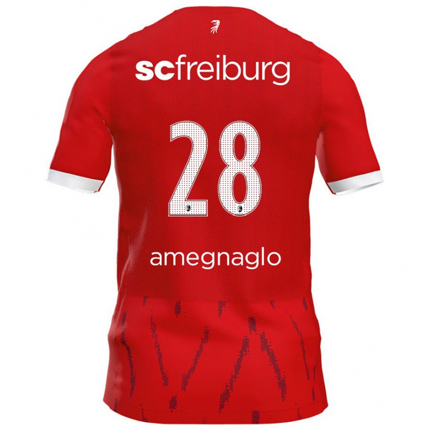 Kandiny Férfi David Amegnaglo #28 Piros Hazai Jersey 2024/25 Mez Póló Ing