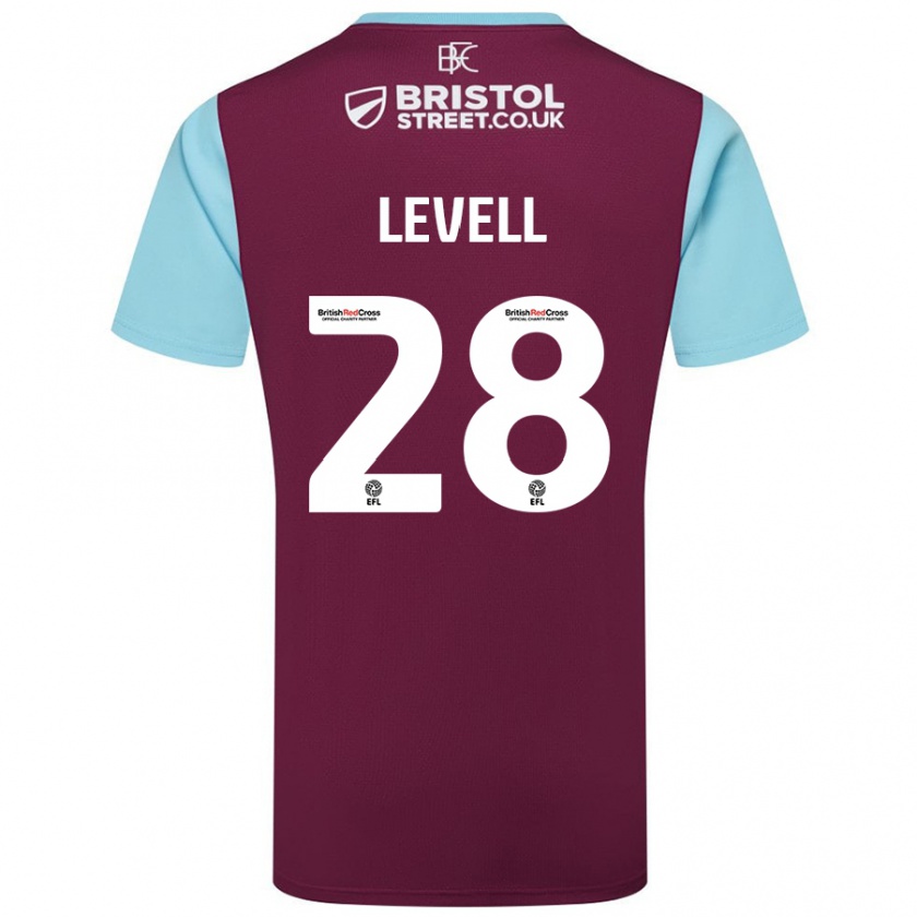 Kandiny Férfi Kirstie Levell #28 Bordó Égszínkék Hazai Jersey 2024/25 Mez Póló Ing