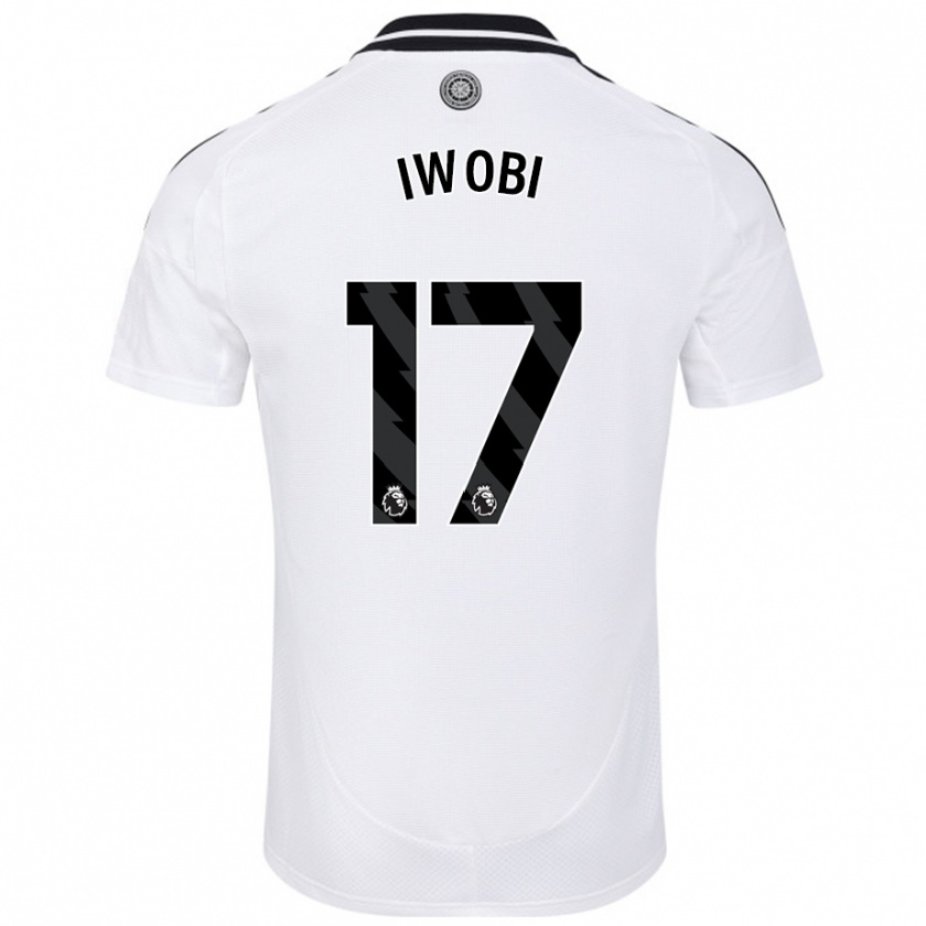 Kandiny Férfi Alex Iwobi #17 Fehér Hazai Jersey 2024/25 Mez Póló Ing