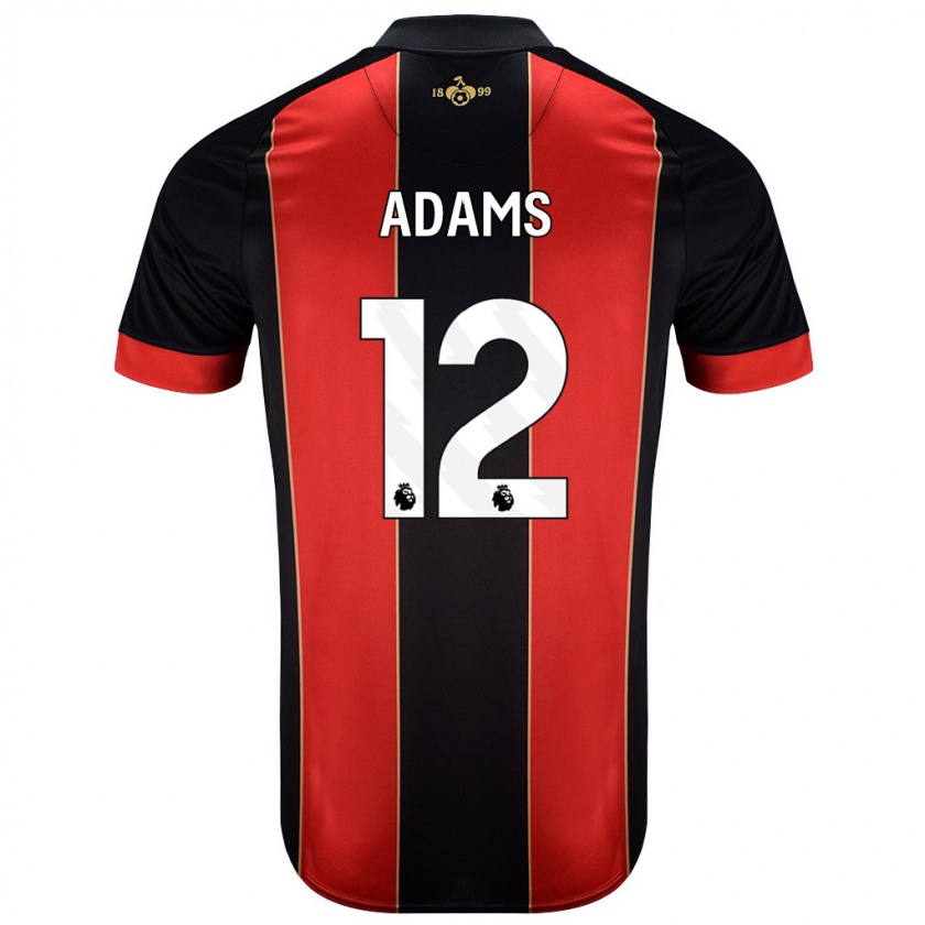 Kandiny Férfi Tyler Adams #12 Piros Fekete Hazai Jersey 2024/25 Mez Póló Ing