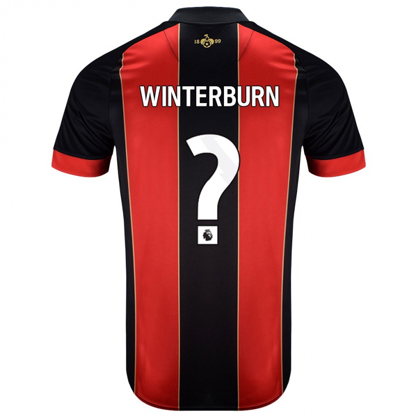 Kandiny Férfi Ben Winterburn #0 Piros Fekete Hazai Jersey 2024/25 Mez Póló Ing