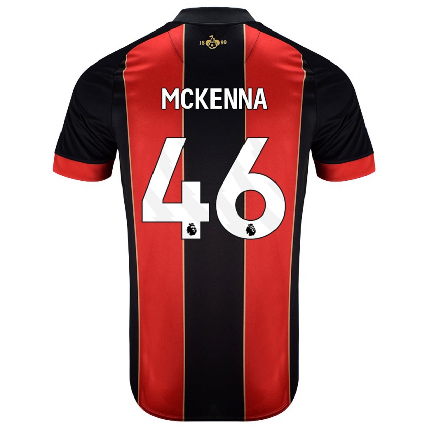 Kandiny Férfi Callan Mckenna #46 Piros Fekete Hazai Jersey 2024/25 Mez Póló Ing