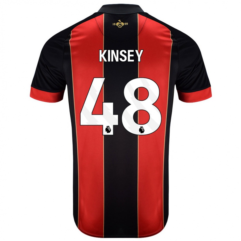 Kandiny Férfi Max Kinsey #48 Piros Fekete Hazai Jersey 2024/25 Mez Póló Ing