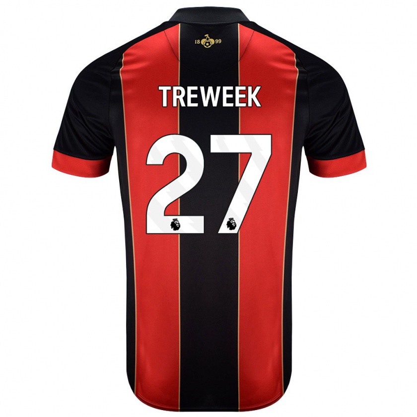 Kandiny Férfi Amber Treweek #27 Piros Fekete Hazai Jersey 2024/25 Mez Póló Ing