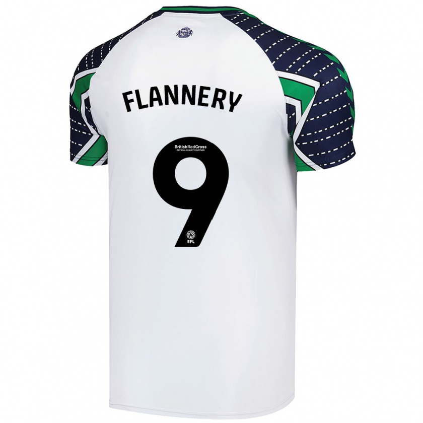 Kandiny Férfi Keira Flannery #9 Fehér Idegenbeli Jersey 2024/25 Mez Póló Ing