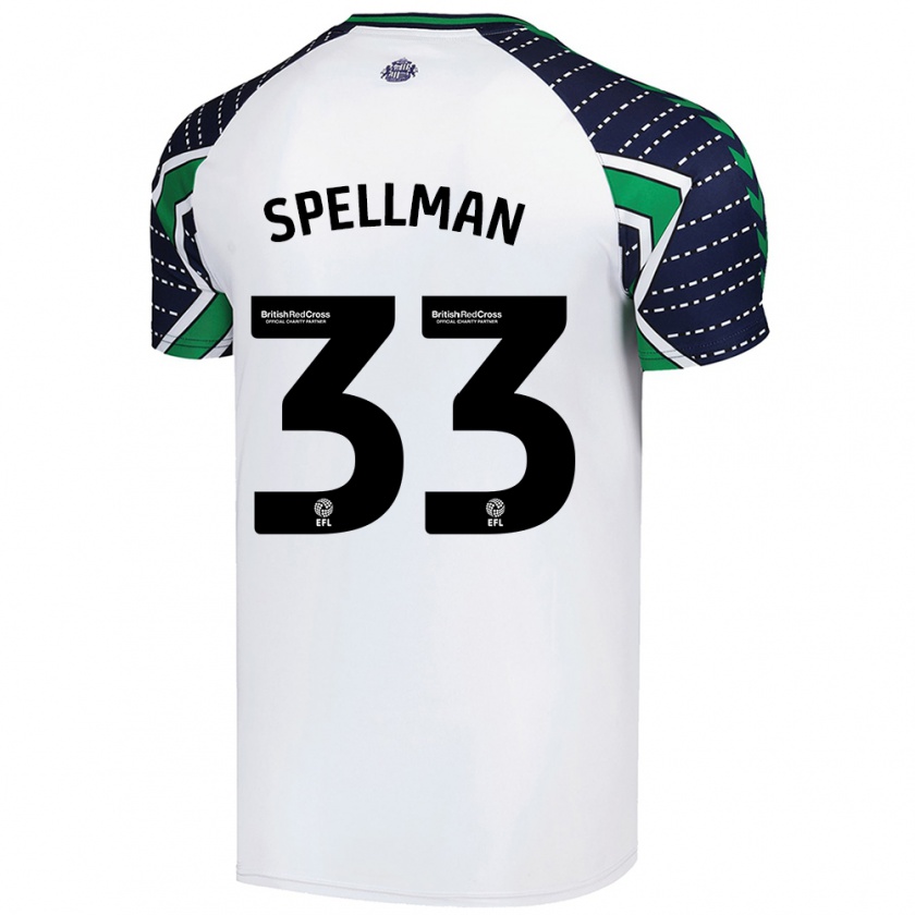 Kandiny Férfi Michael Spellman #33 Fehér Idegenbeli Jersey 2024/25 Mez Póló Ing