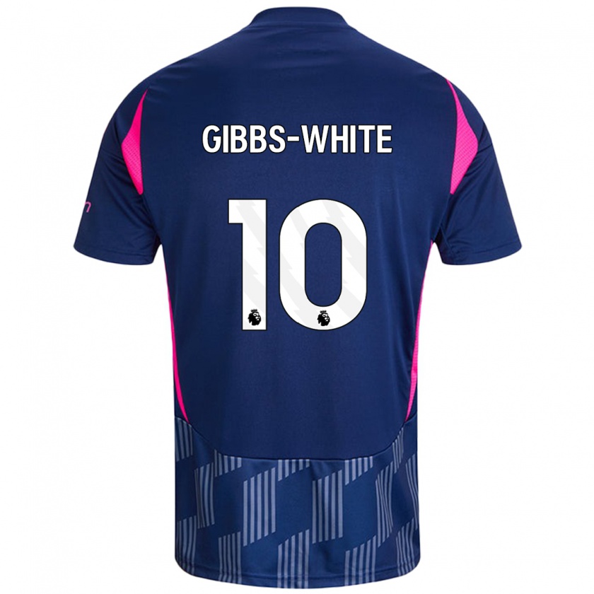 Kandiny Férfi Morgan Gibbs-White #10 Királykék Rózsaszín Idegenbeli Jersey 2024/25 Mez Póló Ing