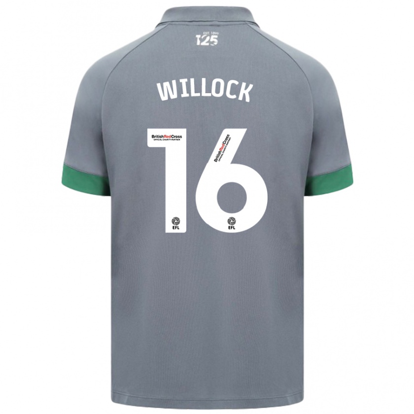 Kandiny Férfi Chris Willock #16 Sötétszürke Idegenbeli Jersey 2024/25 Mez Póló Ing