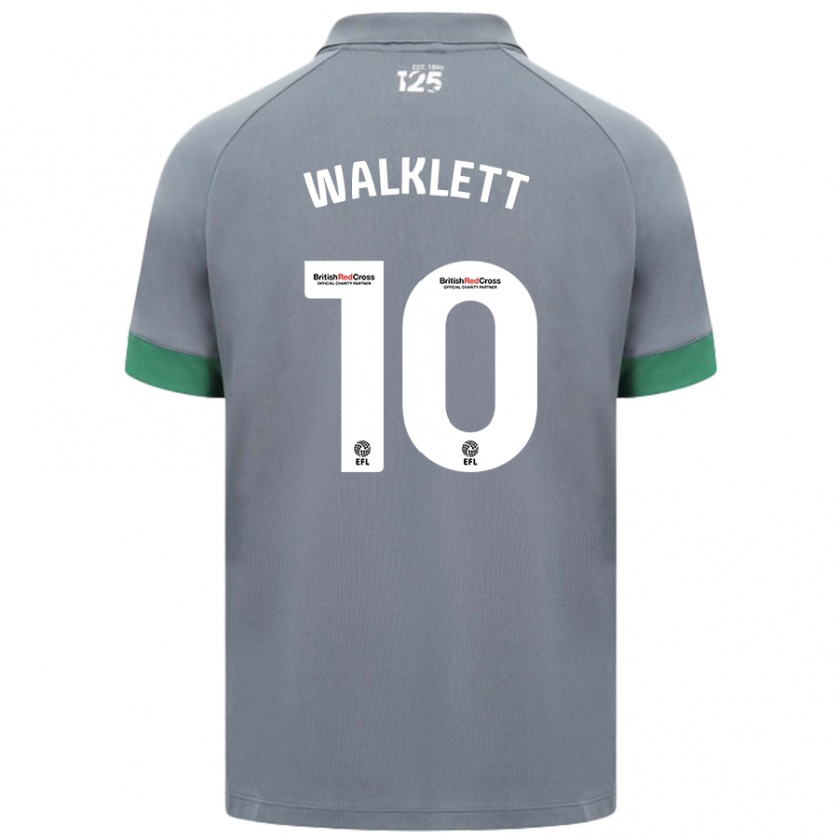 Kandiny Férfi Kerry Walklett #10 Sötétszürke Idegenbeli Jersey 2024/25 Mez Póló Ing