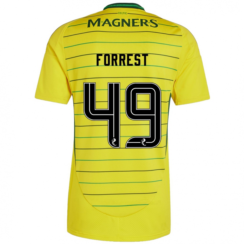 Kandiny Férfi James Forrest #49 Sárga Idegenbeli Jersey 2024/25 Mez Póló Ing