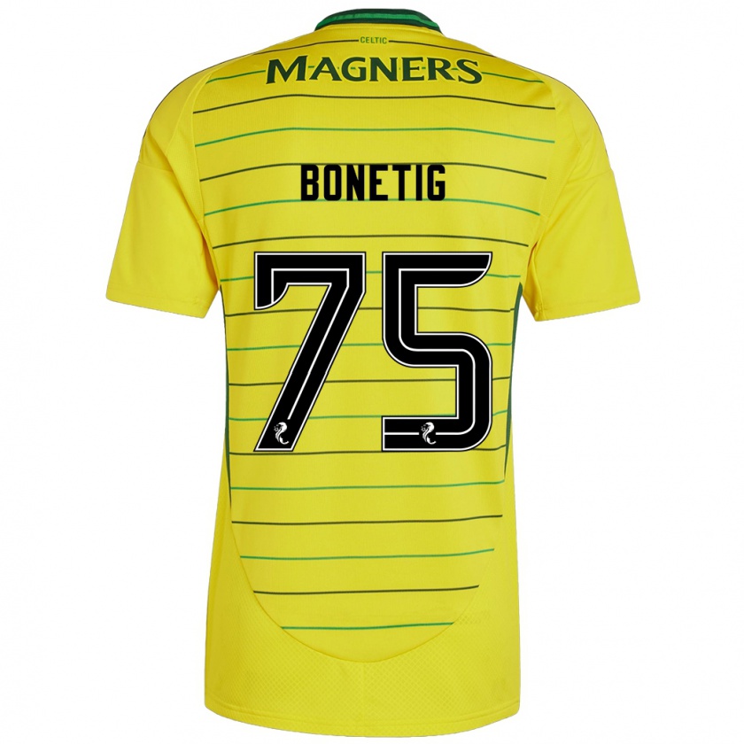 Kandiny Férfi Liam Bonetig #75 Sárga Idegenbeli Jersey 2024/25 Mez Póló Ing