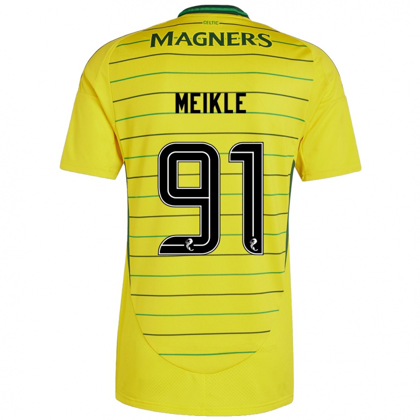 Kandiny Férfi Jamie Meikle #91 Sárga Idegenbeli Jersey 2024/25 Mez Póló Ing