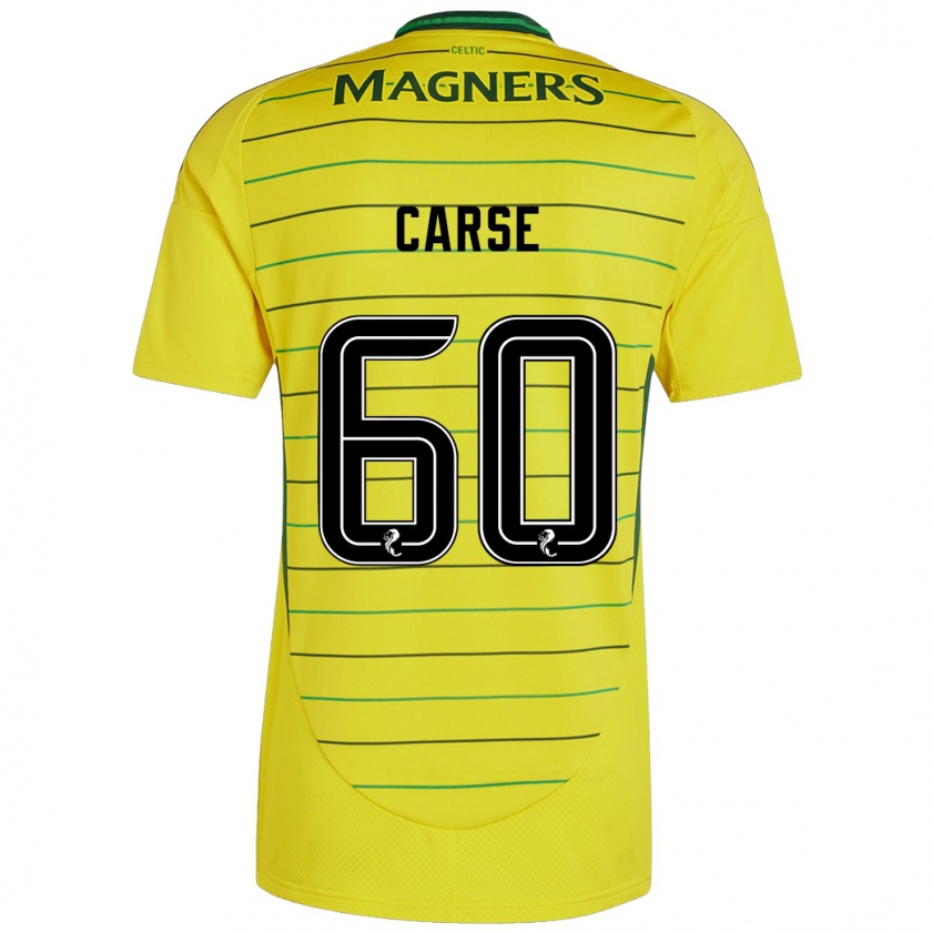 Kandiny Férfi Mackenzie Carse #60 Sárga Idegenbeli Jersey 2024/25 Mez Póló Ing