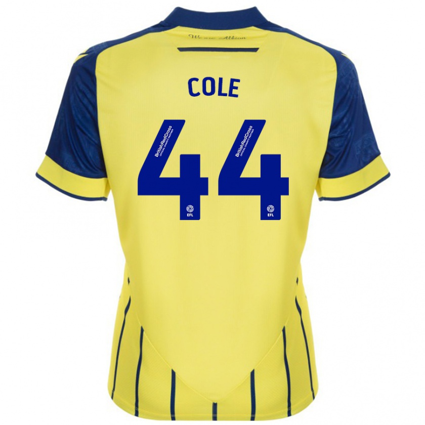 Kandiny Férfi Devante Cole #44 Sárga Kék Idegenbeli Jersey 2024/25 Mez Póló Ing