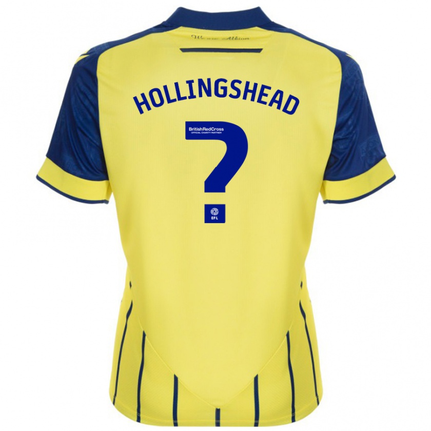 Kandiny Férfi Ronnie Hollingshead #0 Sárga Kék Idegenbeli Jersey 2024/25 Mez Póló Ing