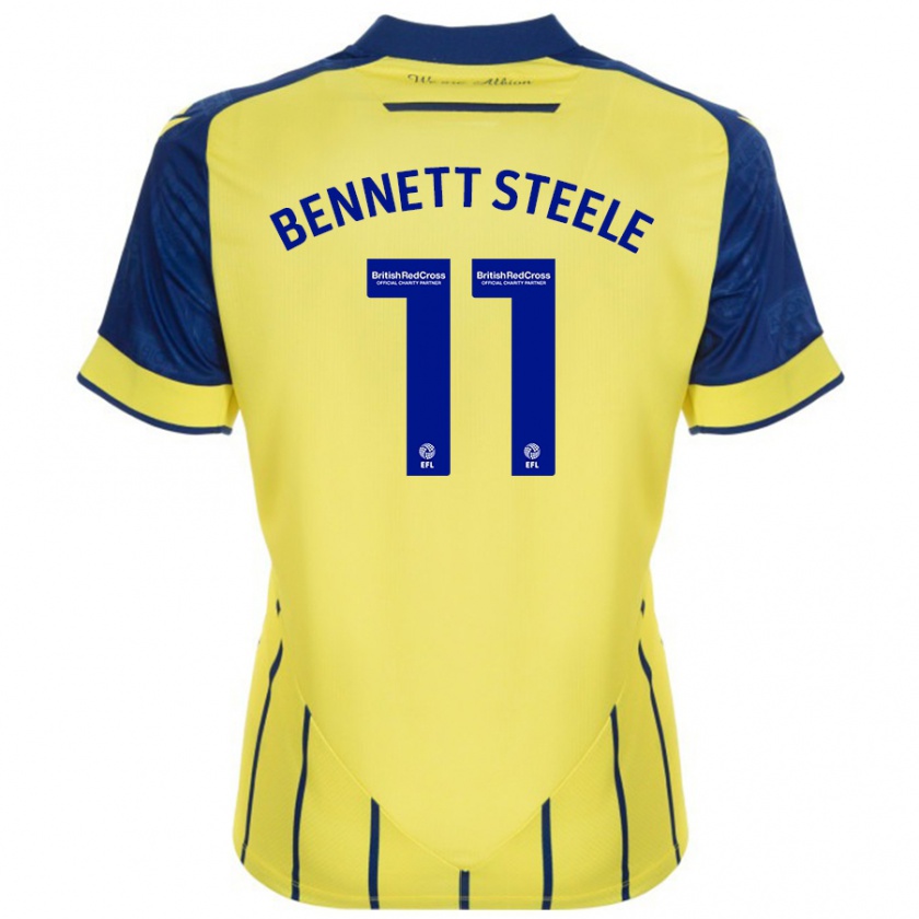 Kandiny Férfi Lizzie Bennett-Steele #11 Sárga Kék Idegenbeli Jersey 2024/25 Mez Póló Ing