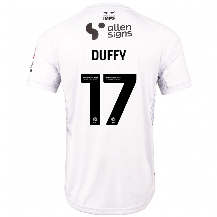 Kandiny Férfi Dylan Duffy #17 Piros Fehér Idegenbeli Jersey 2024/25 Mez Póló Ing