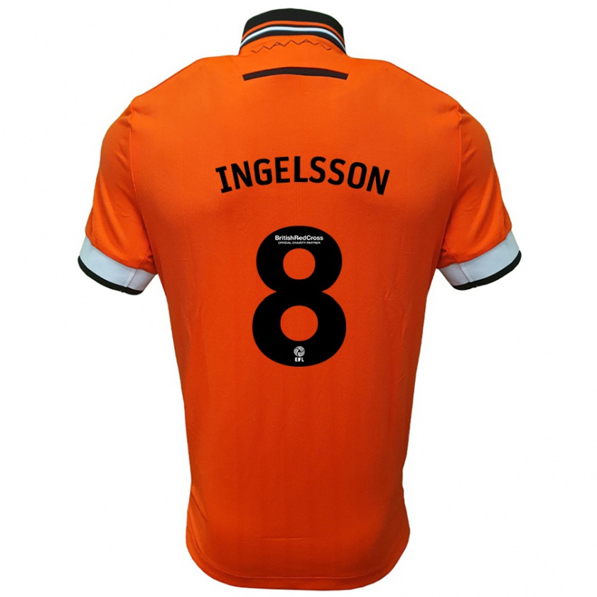 Kandiny Férfi Svante Ingelsson #8 Narancssárga Fehér Idegenbeli Jersey 2024/25 Mez Póló Ing