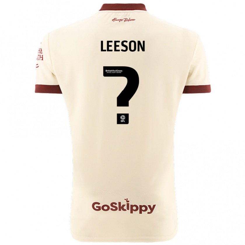 Kandiny Férfi Harry Leeson #0 Krém Fehér Idegenbeli Jersey 2024/25 Mez Póló Ing