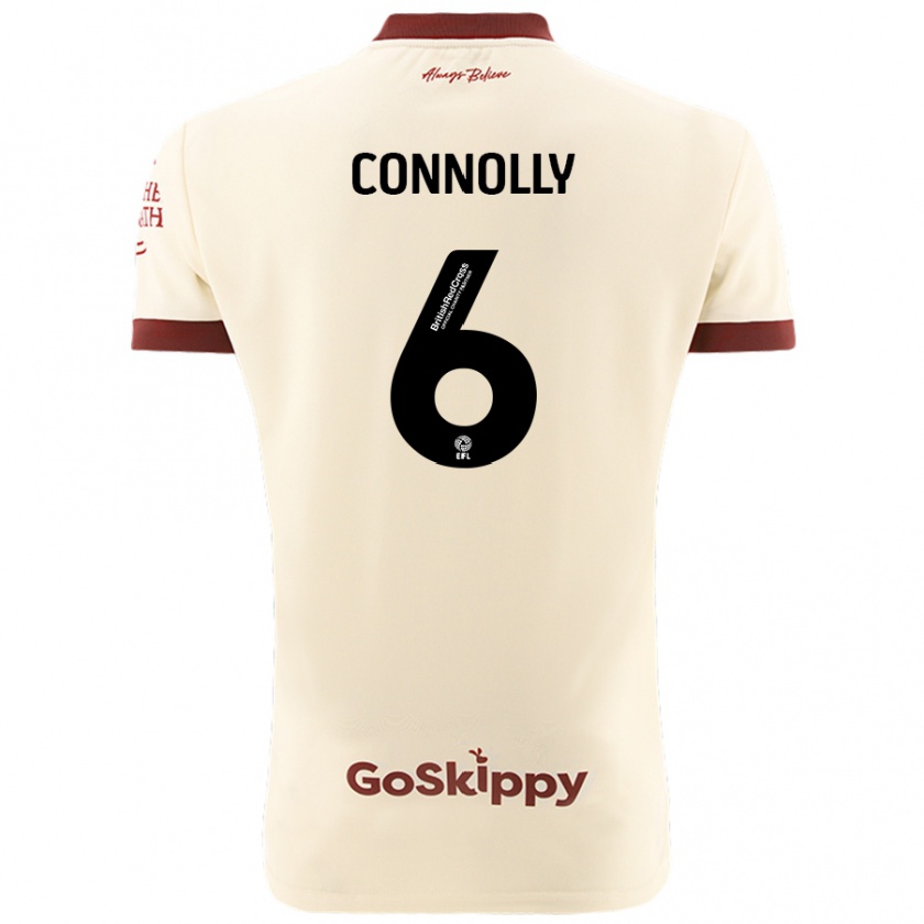 Kandiny Férfi Megan Connolly #6 Krém Fehér Idegenbeli Jersey 2024/25 Mez Póló Ing