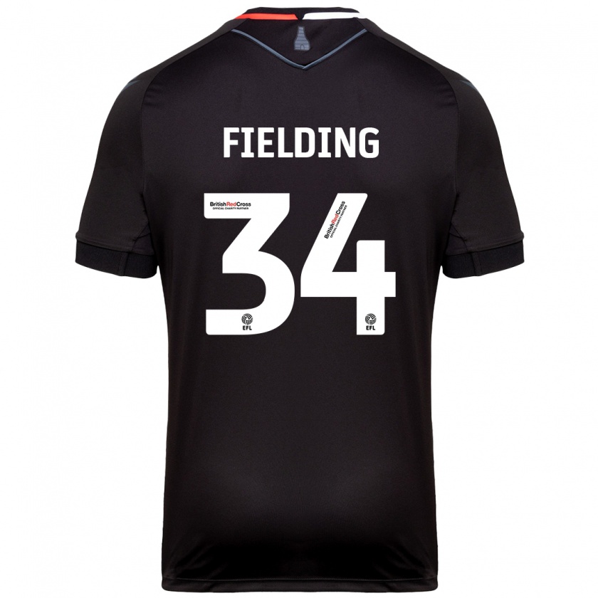 Kandiny Férfi Frank Fielding #34 Fekete Idegenbeli Jersey 2024/25 Mez Póló Ing