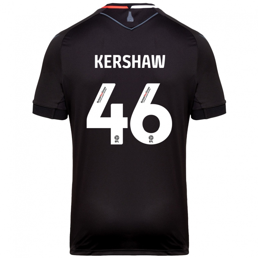 Kandiny Férfi Ben Kershaw #46 Fekete Idegenbeli Jersey 2024/25 Mez Póló Ing