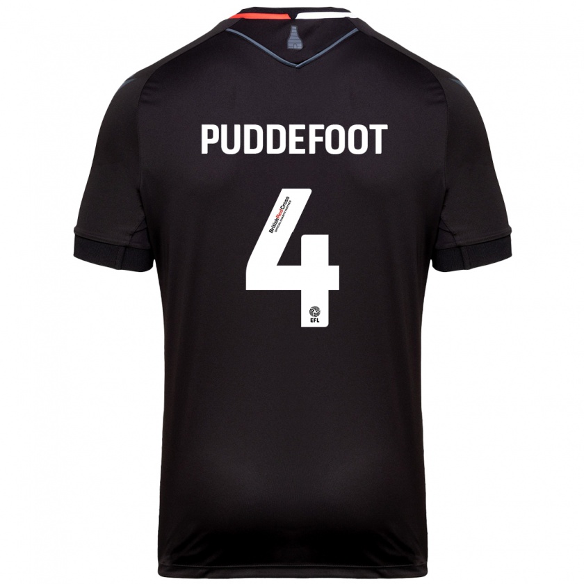 Kandiny Férfi Danielle Puddefoot #4 Fekete Idegenbeli Jersey 2024/25 Mez Póló Ing