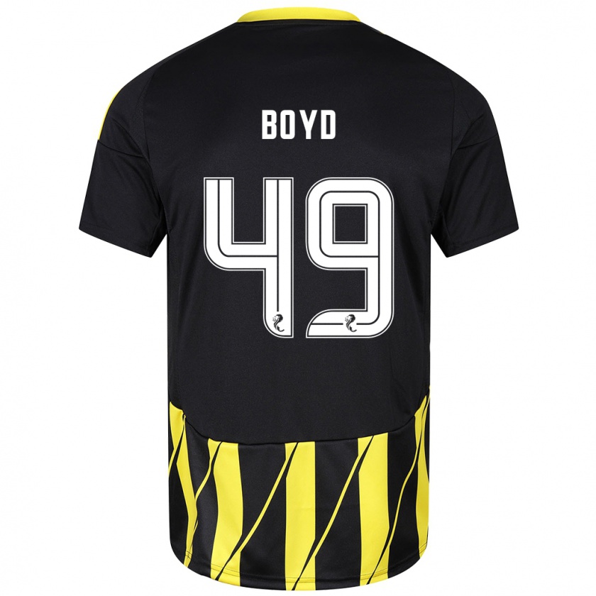 Kandiny Férfi Fletcher Boyd #49 Fekete Sárga Idegenbeli Jersey 2024/25 Mez Póló Ing