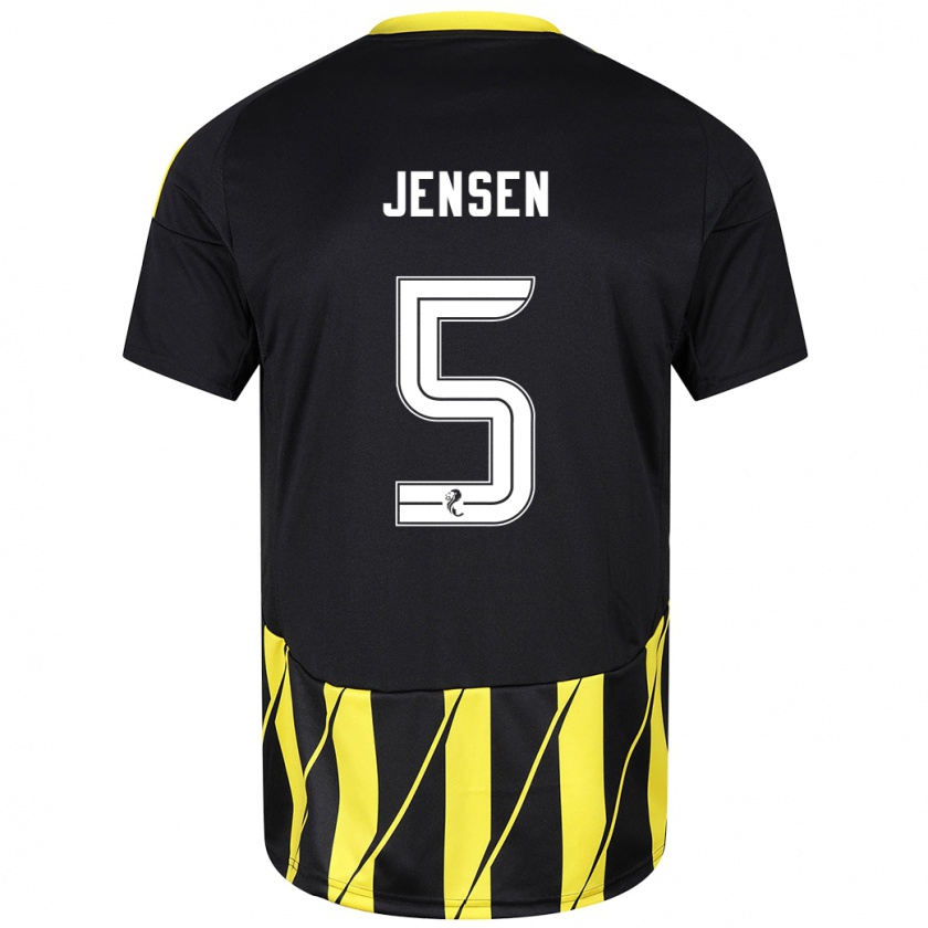 Kandiny Férfi Richard Jensen #5 Fekete Sárga Idegenbeli Jersey 2024/25 Mez Póló Ing