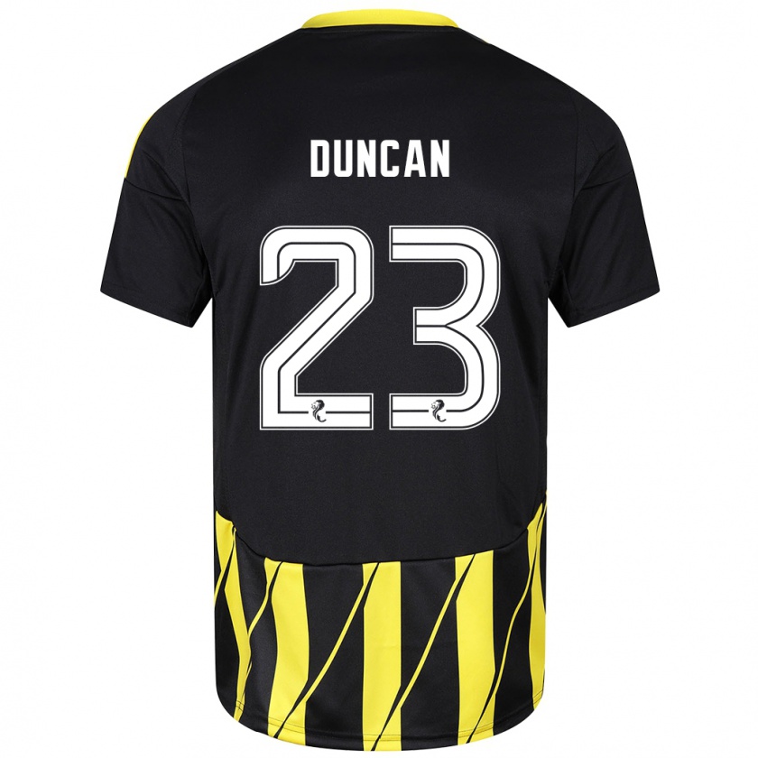 Kandiny Férfi Ryan Duncan #23 Fekete Sárga Idegenbeli Jersey 2024/25 Mez Póló Ing