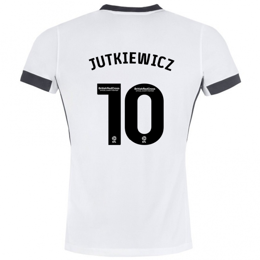 Kandiny Férfi Lukas Jutkiewicz #10 Fehér Fekete Idegenbeli Jersey 2024/25 Mez Póló Ing