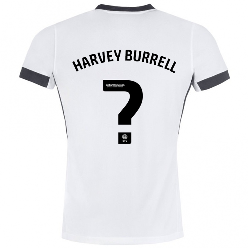 Kandiny Férfi William Harvey Burrell #0 Fehér Fekete Idegenbeli Jersey 2024/25 Mez Póló Ing