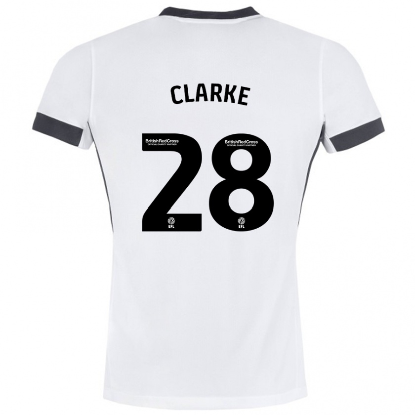 Kandiny Férfi Charlotte Clarke #28 Fehér Fekete Idegenbeli Jersey 2024/25 Mez Póló Ing