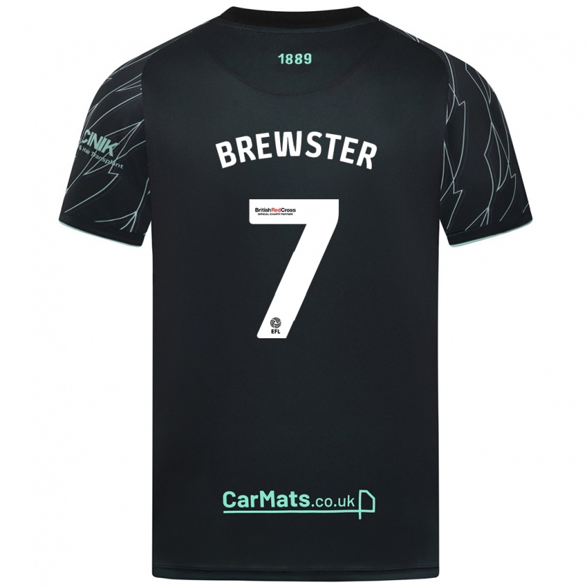 Kandiny Férfi Rhian Brewster #7 Fekete Zöld Idegenbeli Jersey 2024/25 Mez Póló Ing