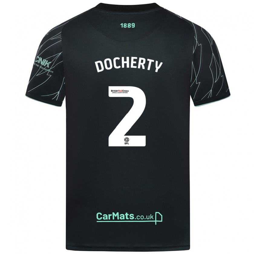 Kandiny Férfi Charley Docherty #2 Fekete Zöld Idegenbeli Jersey 2024/25 Mez Póló Ing