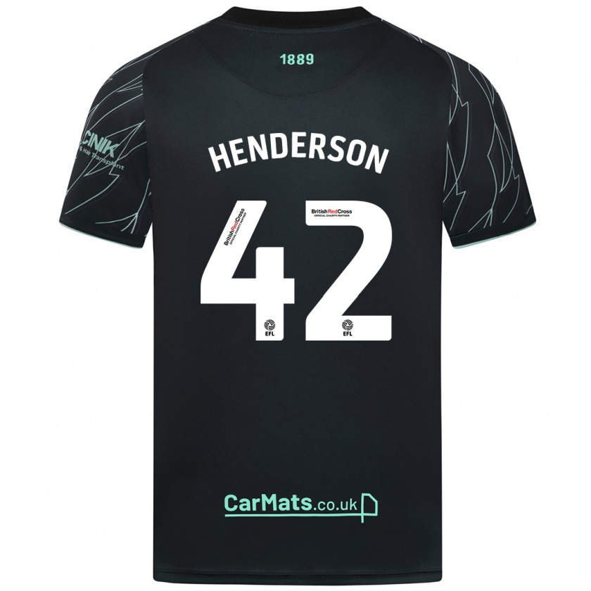 Kandiny Férfi Peyton Henderson #42 Fekete Zöld Idegenbeli Jersey 2024/25 Mez Póló Ing