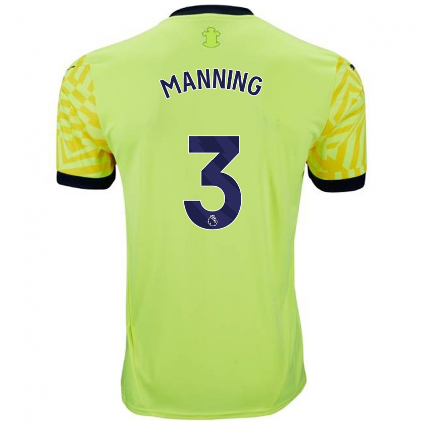 Kandiny Férfi Ryan Manning #3 Sárga Idegenbeli Jersey 2024/25 Mez Póló Ing