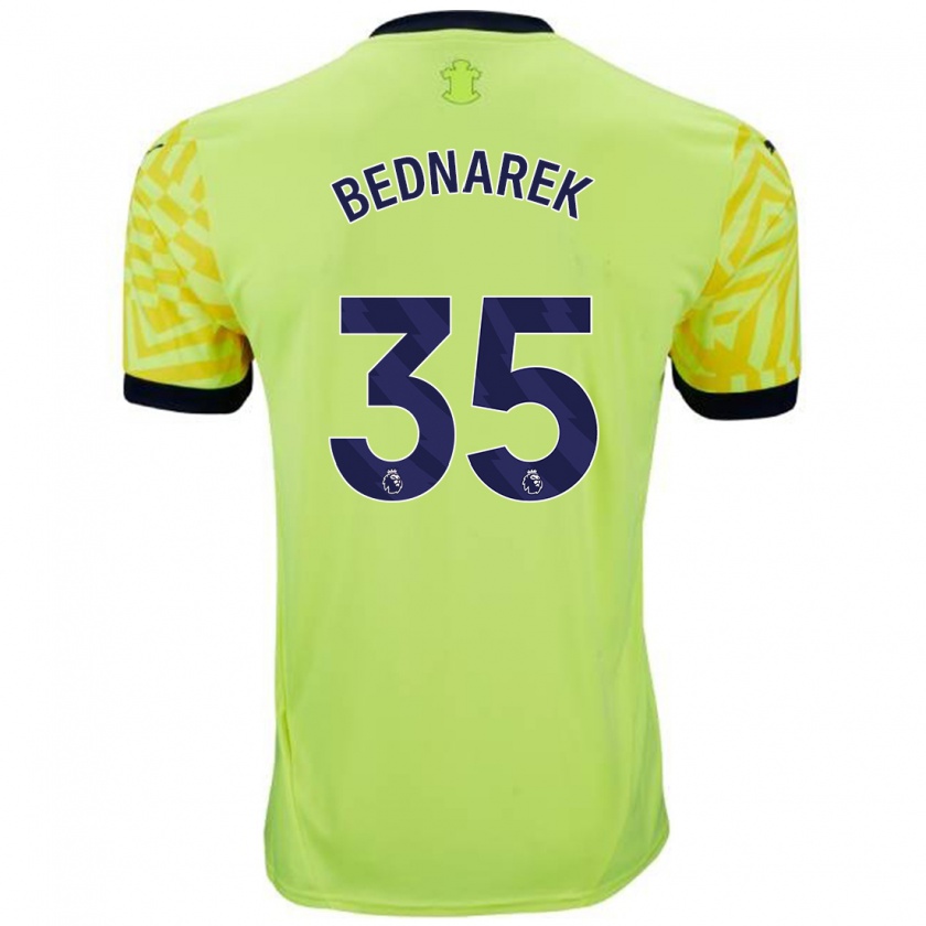 Kandiny Férfi Jan Bednarek #35 Sárga Idegenbeli Jersey 2024/25 Mez Póló Ing