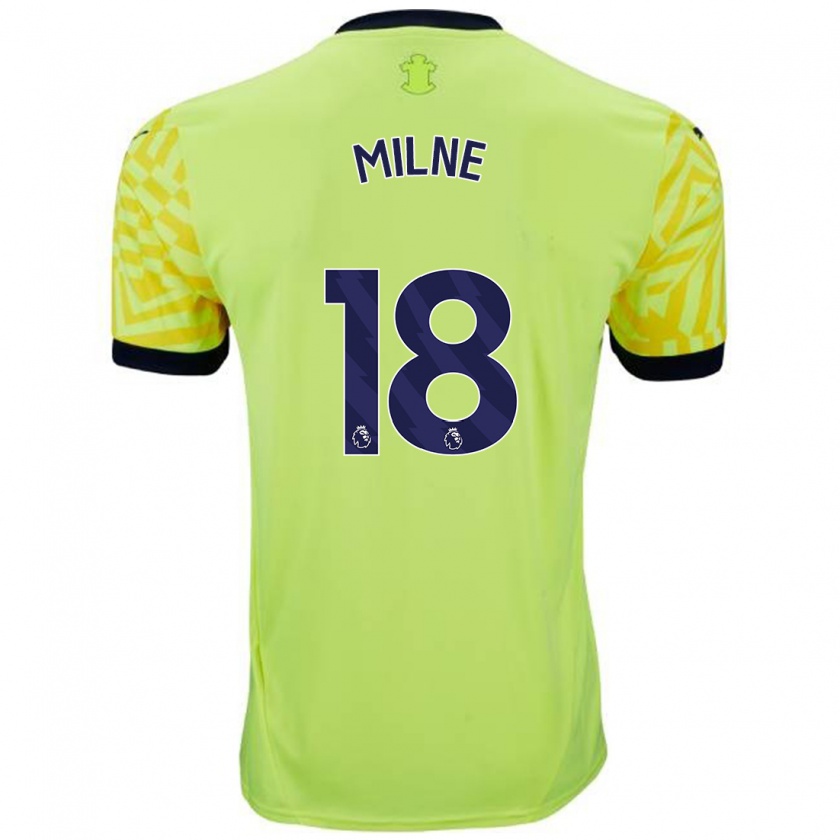 Kandiny Férfi Izzy Milne #18 Sárga Idegenbeli Jersey 2024/25 Mez Póló Ing