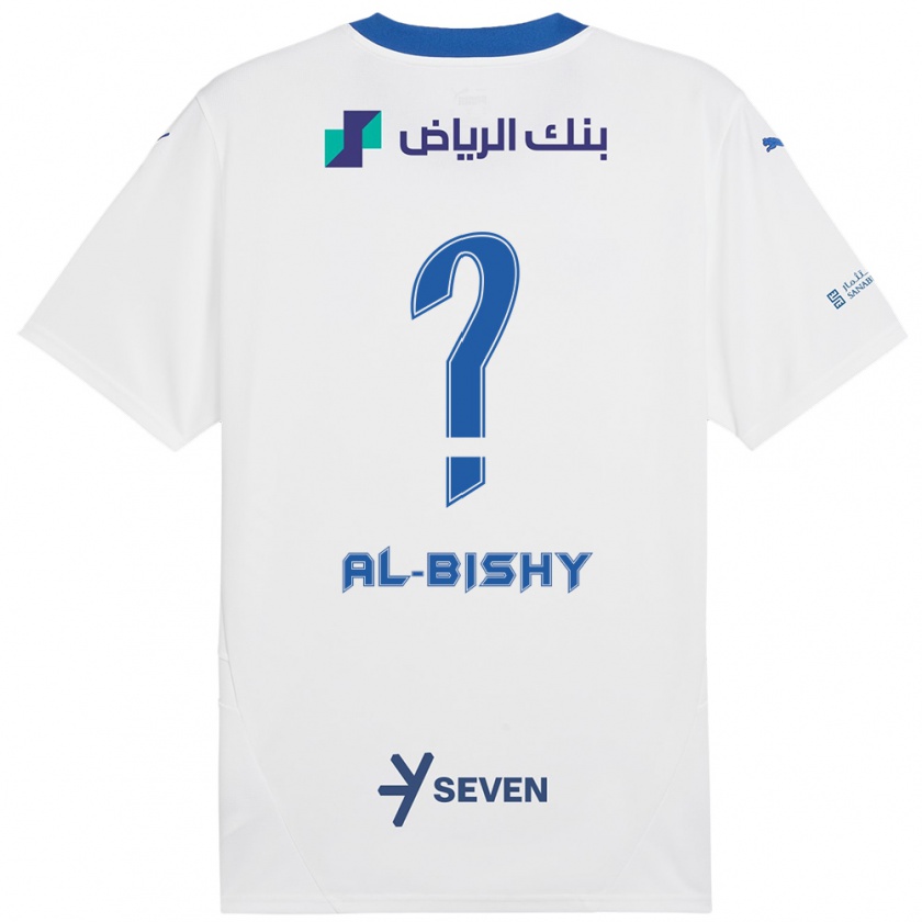 Kandiny Férfi Bder Abdulaziz Al-Bishy #0 Fehér Kék Idegenbeli Jersey 2024/25 Mez Póló Ing