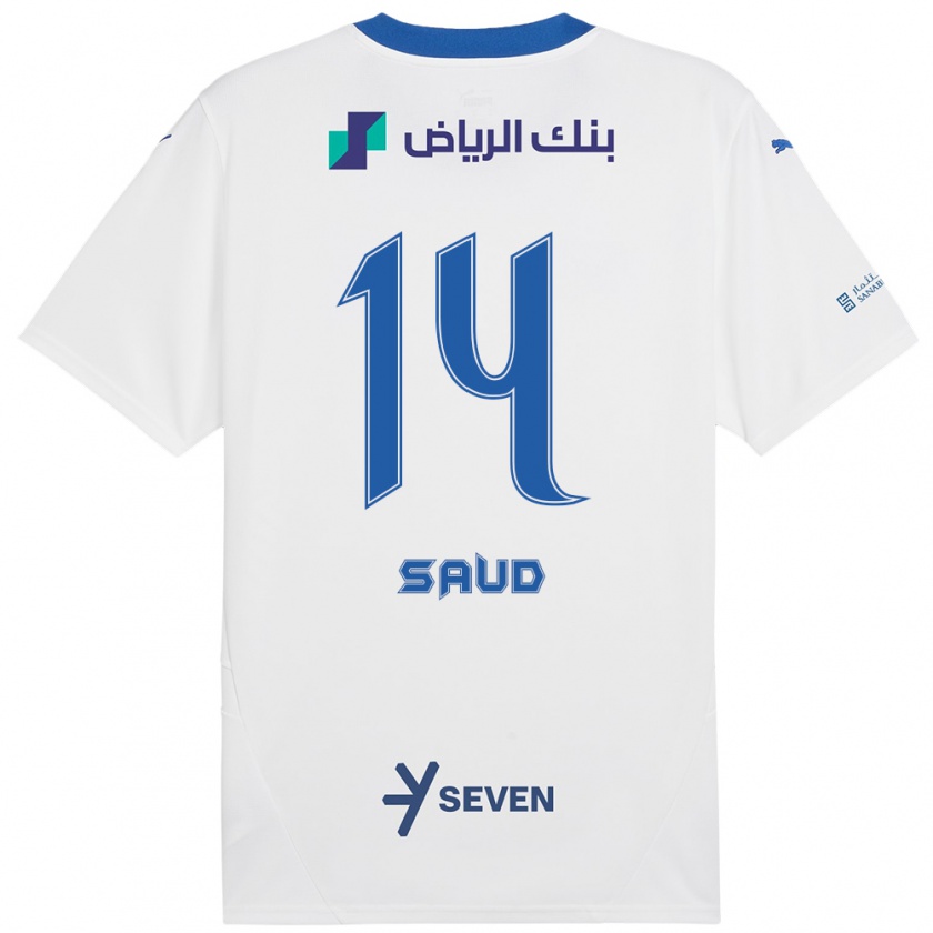 Kandiny Férfi Nouf Saud #14 Fehér Kék Idegenbeli Jersey 2024/25 Mez Póló Ing