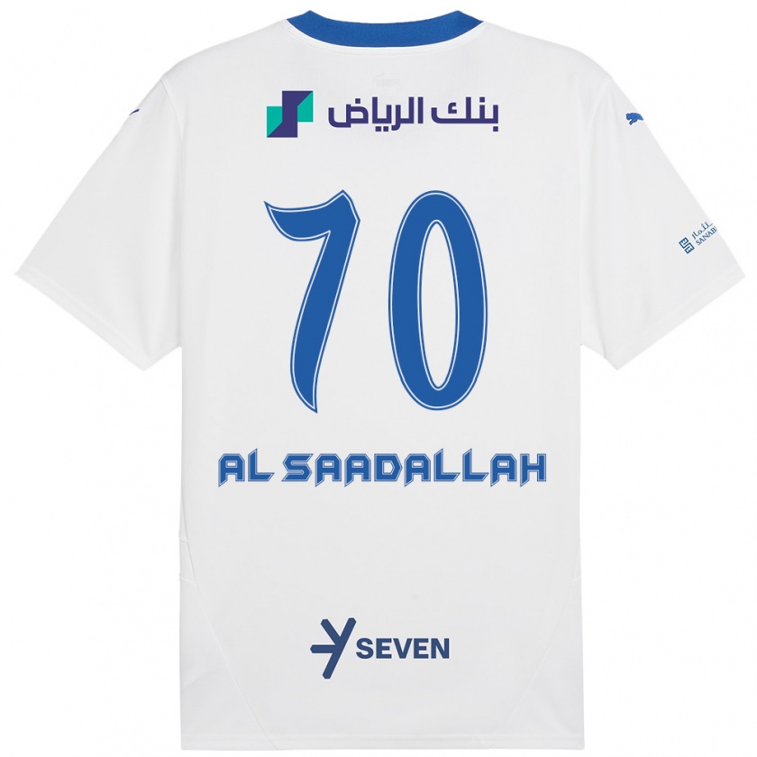 Kandiny Férfi Hessa Al-Saadallah #70 Fehér Kék Idegenbeli Jersey 2024/25 Mez Póló Ing