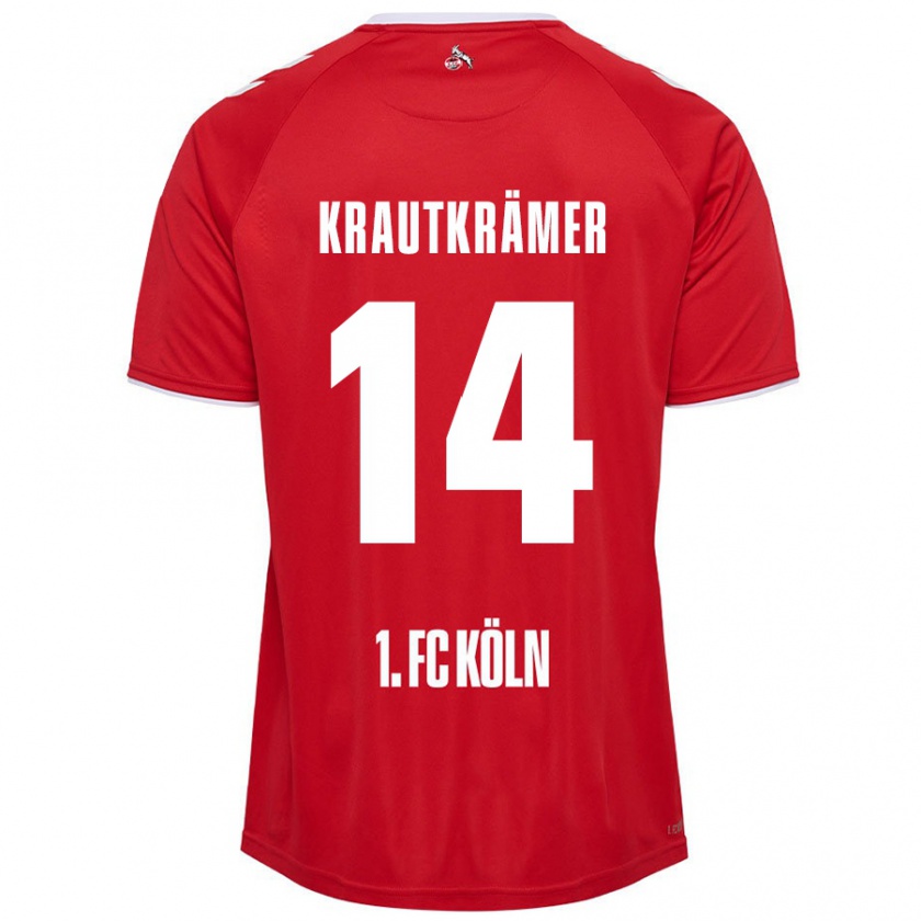 Kandiny Férfi Jakob Krautkrämer #14 Piros Fehér Idegenbeli Jersey 2024/25 Mez Póló Ing